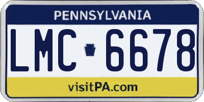 PA license plate LMC6678
