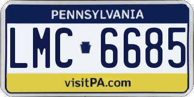 PA license plate LMC6685