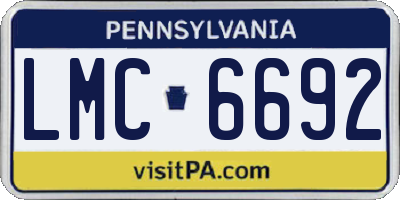 PA license plate LMC6692