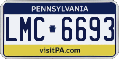 PA license plate LMC6693