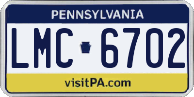 PA license plate LMC6702