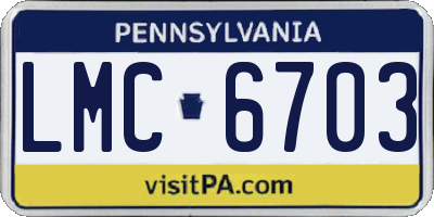 PA license plate LMC6703