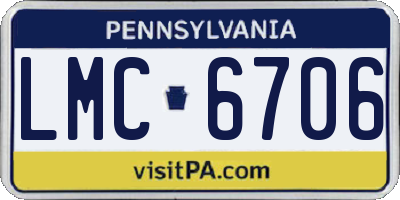 PA license plate LMC6706