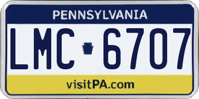 PA license plate LMC6707