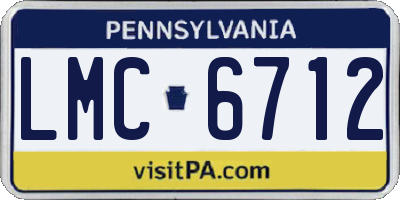 PA license plate LMC6712