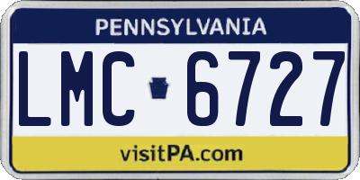 PA license plate LMC6727