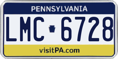 PA license plate LMC6728