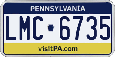 PA license plate LMC6735