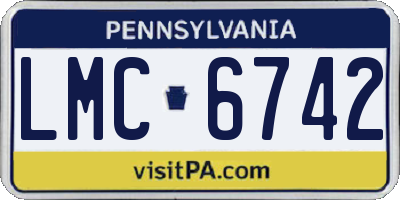 PA license plate LMC6742