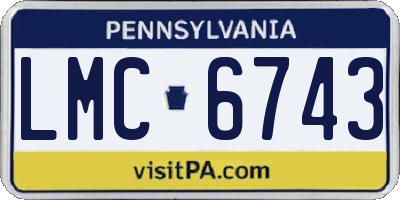 PA license plate LMC6743