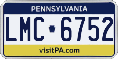PA license plate LMC6752