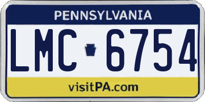 PA license plate LMC6754