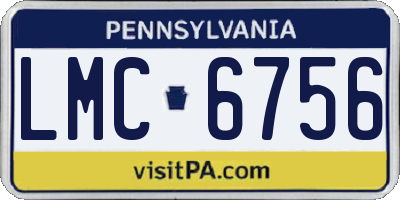 PA license plate LMC6756