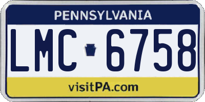 PA license plate LMC6758