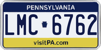PA license plate LMC6762