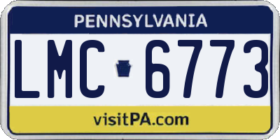 PA license plate LMC6773
