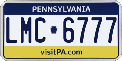PA license plate LMC6777