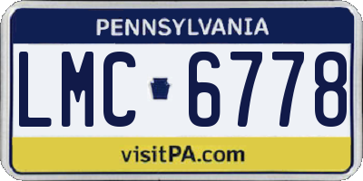 PA license plate LMC6778