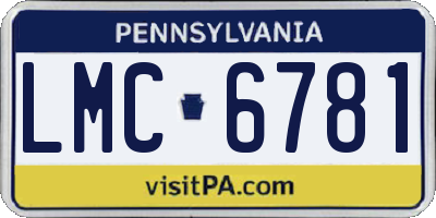 PA license plate LMC6781