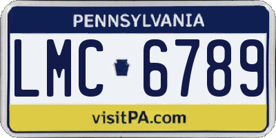PA license plate LMC6789