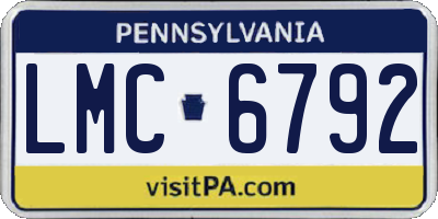 PA license plate LMC6792