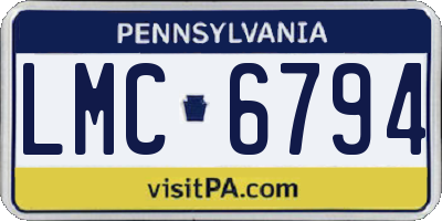 PA license plate LMC6794