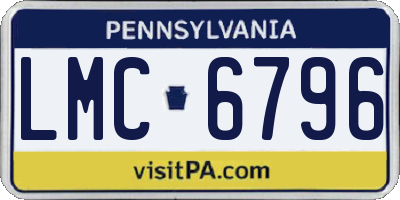 PA license plate LMC6796