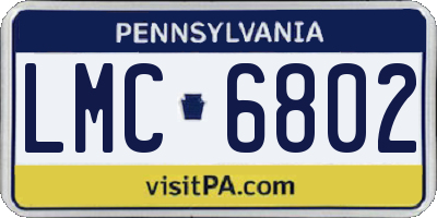 PA license plate LMC6802