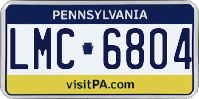 PA license plate LMC6804