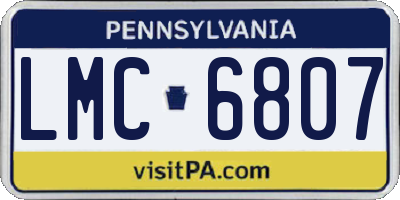 PA license plate LMC6807