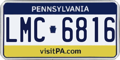 PA license plate LMC6816