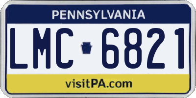 PA license plate LMC6821