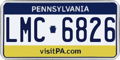 PA license plate LMC6826