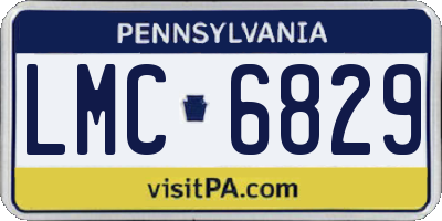 PA license plate LMC6829