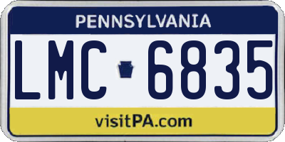 PA license plate LMC6835