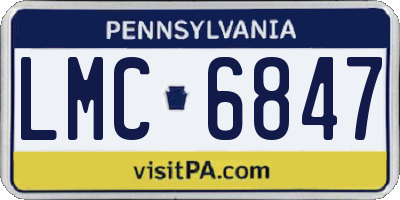PA license plate LMC6847