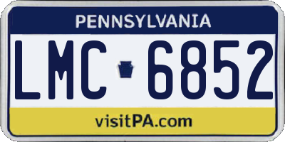 PA license plate LMC6852