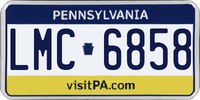 PA license plate LMC6858