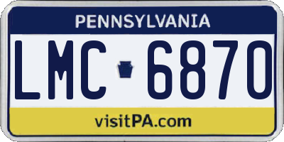 PA license plate LMC6870