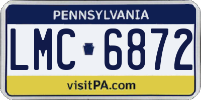 PA license plate LMC6872