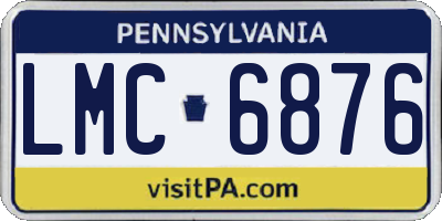 PA license plate LMC6876