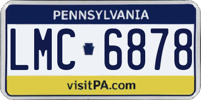 PA license plate LMC6878