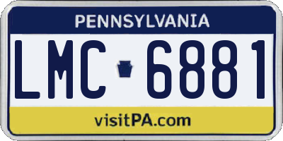 PA license plate LMC6881