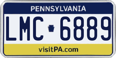 PA license plate LMC6889