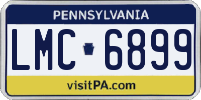 PA license plate LMC6899