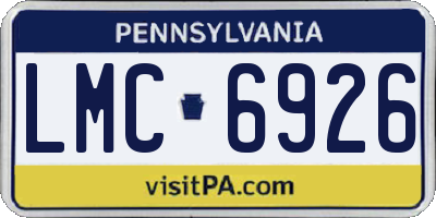 PA license plate LMC6926
