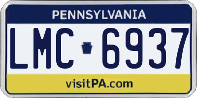 PA license plate LMC6937