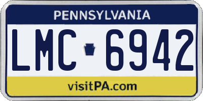 PA license plate LMC6942