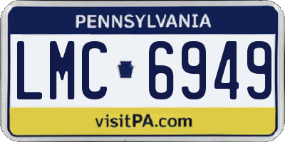 PA license plate LMC6949