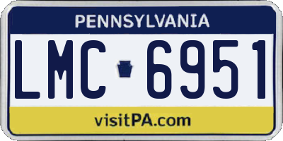 PA license plate LMC6951